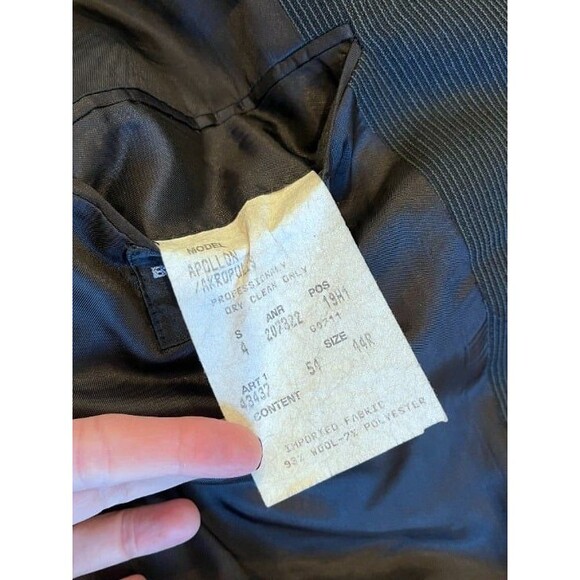 Hugo Boss Bigsby & Kruthers Black Sport Coat Blazer Apollon Akropolis 44R Wool - Picture 7 of 7